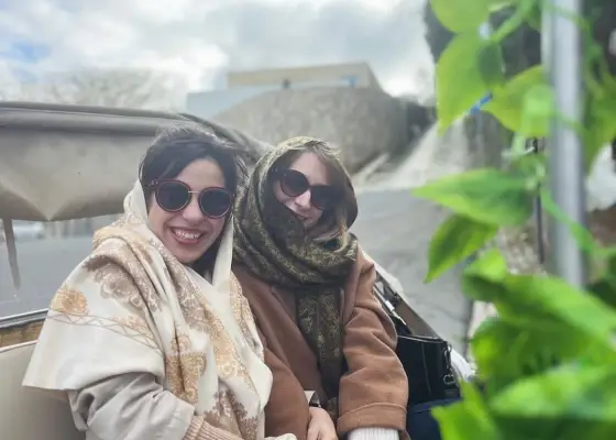 Two guests wrapped up during a YourTuk ride